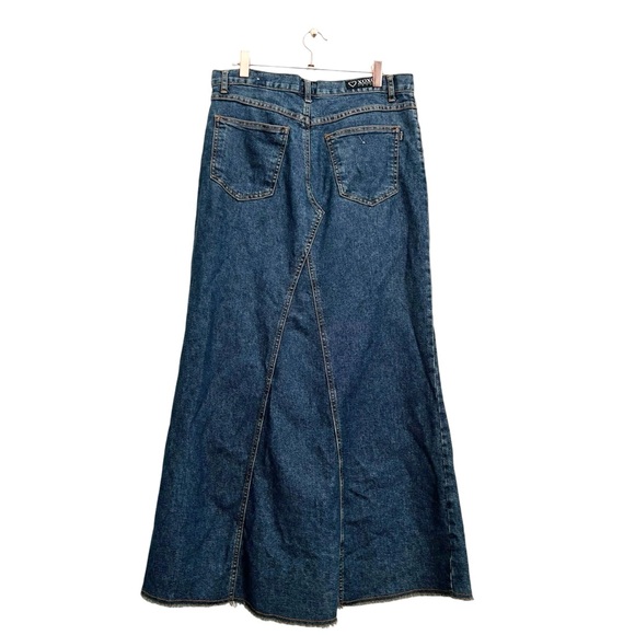 Xoxo Y2k Vintage Slit Denim Maxi Skirt Size 9/10 Womens M/L - Picture 5 of 8